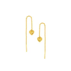 Shaya by Caratlane You and Your Untimely Yawns Heart Sui Dhaga Earrings in Gold Plated 925 Silver for women