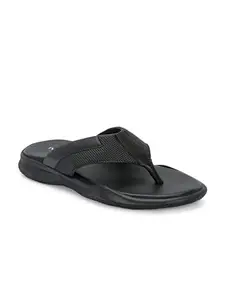 IVRAH Men’s Ethnic Sandals | Stylish Synthetic Chappals with Airmix Sole | Comfortable Traditional Slip-Ons (IV-2512-BLK-8)