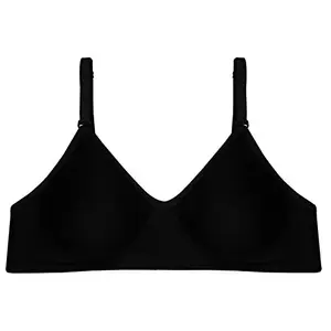 Tweens Women's Non-Padded Non-Wired T-Shirt Bra (TW-253_Black_32A)
