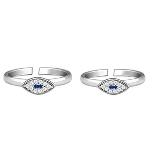 GIVA 925 Silver Elegant Evil Eye Toe Rings| Toe Rings for Women and Girls | With Certificate of Authenticity and 925 Stamp | 6 Month Warranty