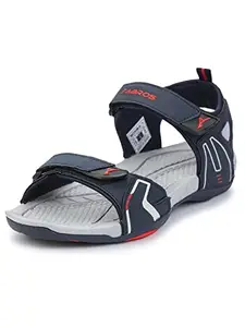 ABROS Men's ASLG0154 Sports Sandals -Navy/Red-7UK