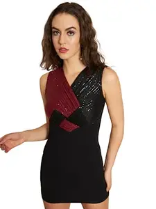 Tandul Bodycon Dress-Multicolor, Above Knee/Mid Thigh Length Sleeveless Dress, Boost Your Style with Casual Unique Design For Women, Medium Size (6662) gifts for women