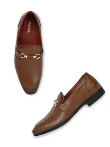 Regal Tan Men Leather Formal Buckled Slip Ons