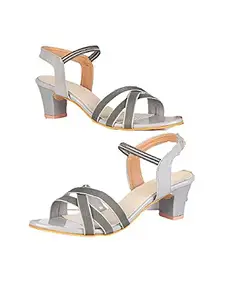 WalkTrendy Womens Synthetic Grey Sandals With Heels - 3 UK (Wtwhs573_Grey_36)