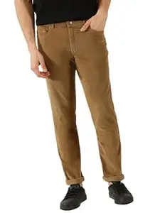 Thomas Scott Men Mid Rise Slim Fit Corduroy Chino Pants