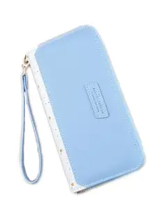 Valerie Women Wallet Wallet for Women and Girls | Zipper Wallets Leather Credit Card Holder (Floral_Blue)