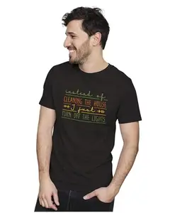 ALLEN BLACK Men's & Women's Regular Fit 100% Cotton T-Shirt (HUMORS18-Black 5XL Men Round_)