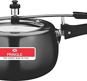Pringle Natura Hard Anodized Pressure Cooker with SS Inner Lid 5 Litre | Hard Anodized Body Inside Out | SS Lid Food Grade | 3.25 mm Thick Base | Long Lasting Sealing Gasket | Suitable for Induction Cooktops price in India.