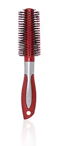 Majik Rolling Curling Comb Styling Tool For Any Type Of Hairs Attractive Brush With Handle For Men And Women 15 Grams Red And Silver Pack Of 1