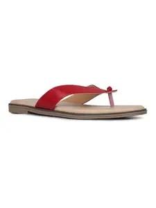 Inc.5 Womens Maroon Casual Solid T-Strap Slip-On Flat Sandals