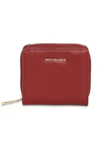 Van Heusen Women Polyurethane Maroon Solid Casual Wallets