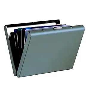 Stealodeal Premium RFID Blocking Credit/Debit Metal Card Holder (Pack of 1) (6 Slot Dark Blue)