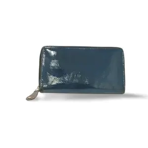 Lamek Blue Leather Ladies Wallet for Women