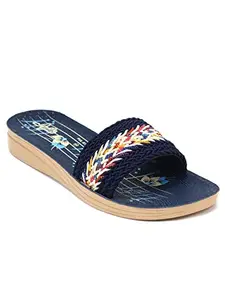 AJANTA Women Blue Flat Sandal PU2032