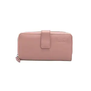 LASA Bifold Big Zip Around Women's Wallet (Blush Pink)
