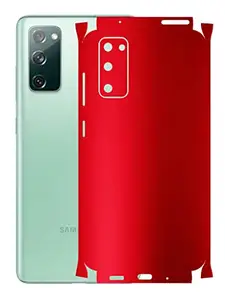 AtOdds - Samsung Galaxy S20 FE Mobile Back Skin Rear Screen Guard Protector Film Wrap with Camera Protector (Coverage - Back+Camera+Sides) (Metallic Red)
