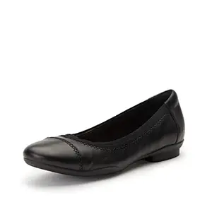 Clarks Women's Sara Bay Black Leather Ballerina-8 UK (26163401