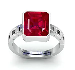 Anuj Sales Natural Ruby Manik 5.50 Carat Stone Panchdhatu Adjustable Ring for Women