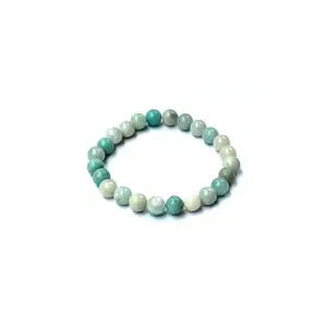 The Cosmic Connect Blue Amazonite 8mm Bead Bracelet for Inner Harmony & Self-expression