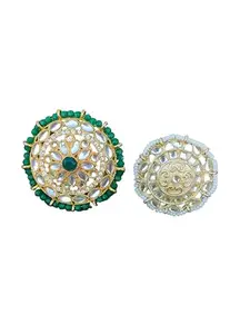 JEWEL PITARA Set Of 2 Wedding Collection | Cocktail rings | Adjustable Finger Rings for Women