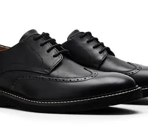 Symbol Premium Men's Smart Casual Derby Black Leather Shoes_8 UK (SYP-M-FSH-DER-03)