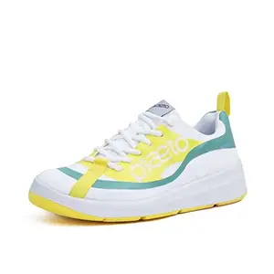 Plaeto Men's Ignite Multiplay Sports Shoes, (White/Yellow), 7UK