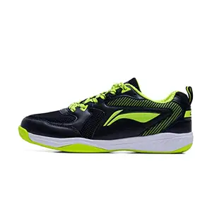 Li-Ning Ultra IV Non-Marking Cushion Badminton Shoe (Black, Lime, 5 UK, Unisex)