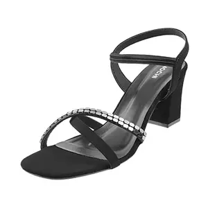 Mochi Women Black Synthetic Sandals - EU/38 UK/5-40-2442