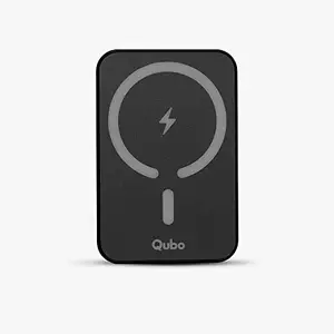 Qubo Qubo MagZap X1 Wireless Power Bank from Hero Group, Magsafe Compatible with iPhones & Airpods, 5000 mAh, 15 W Power Output (Black)