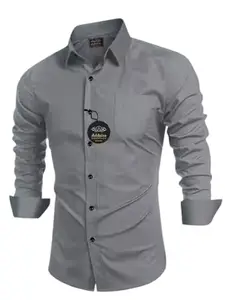 Cotton Blend Printed Shirt for Men ? Casual & Stylish Wear Grey