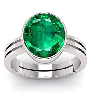 OM GAYATRI CORP 7.25 Ratti Panna Stone Original Certified Panna Stone Emerald Ring Adjustable Woman Man Ring With Lab Certificate
