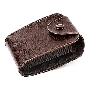 Stealodeal Dark Brown RFID Blocking PU Leather Credit/Debit/ATM 15 Slots for Men and Women Card Holder (Smart Wallet)