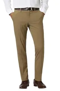 Van Heusen Men's Mid Rise Slim Fit Premium Formal Trousers | Superior Comfort | Auto-Flex Waist Band | Soft Touch