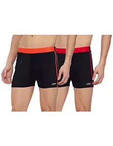 I-Swim Mens Costume Is-010 Size Xl Black/Red With Is-010 Size Xl Black/Orange Pack Of 2