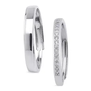 ZAVYA 925 Sterling Silver Studded Ring |Gift for Couples | With Certificate of Authenticity and 925 Hallmark