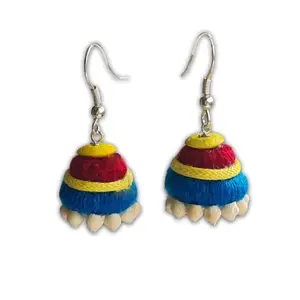 Hastnirmit Jute Multicolor Jhumki Earrings for Women and Girls Small Size, best for gifting