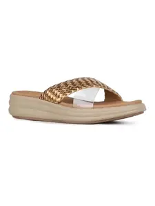 Inc.5 Womens Golden Casual Embellished Round Toe Sandal