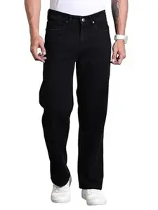 Thomas Scott Men's Relaxed Fit Mid Rise Comfort Clean Look Light Fade Cotton Baggy Jeans