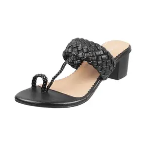 Metro Women Black Synthetic Slip Ons,EU/38 UK/5 (32-1712)