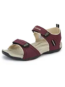 ABROS Men's ASLG0148 Sports Sandals -Maroon/Black- 7UK