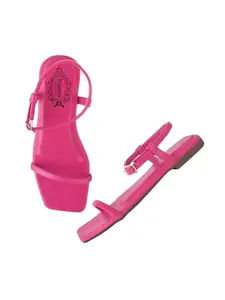 Shoetopia Stylish Casual Pink Flat Sandals For Women & Girls /EU38