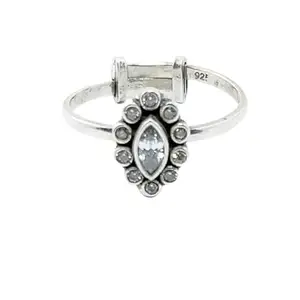JSAJ MARQUISE SHAPE RING WITH CUBIC ZIRCONIA STONE IN 925 STERLING SILVER