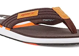 Sparx Men's Brown Orange Flip Flops-8 Kids UK (Sf2117g)