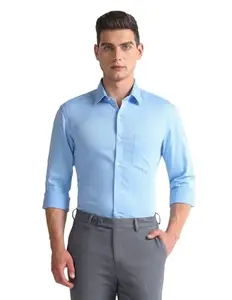 Arrow Men's Slim Fit Shirt (ARAEOSH1261_Light Blue