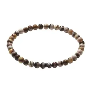 AAMRAPALI SILVER GEMS AAMRAPALI Zebra Jasper Bracelet Mini | Stone Beads Bracelet | Focus on Heart Chakra | Stunning Gem Patterns Tones | I embrace balance and unite opposites. Zebra Jasper is a stone of balance and unity,