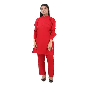 Women CO-Ord Set | Relaxed Fit for Women | Two Piece Set Top & Plazo | 3/4 Sleeve Cord Dress for Women |Fashionable (in, Alpha, M, Regular, Red)