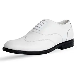 FOUX Mens Genuine Leather Sole Extyra Comfort Shoes (White, Numeric_8)
