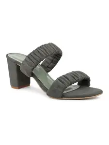 Inc.5 Women Green Textured Block Heels