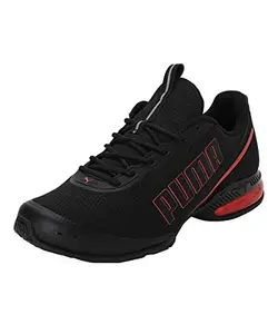 Puma Unisex Adult Cell Divide Black-High Risk Red Running Shoe-6 Kids UK (37629602)