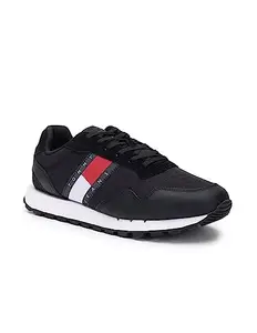 Tommy Hilfiger Men Solid Lace-Up Sneakers_8905692337798 Black